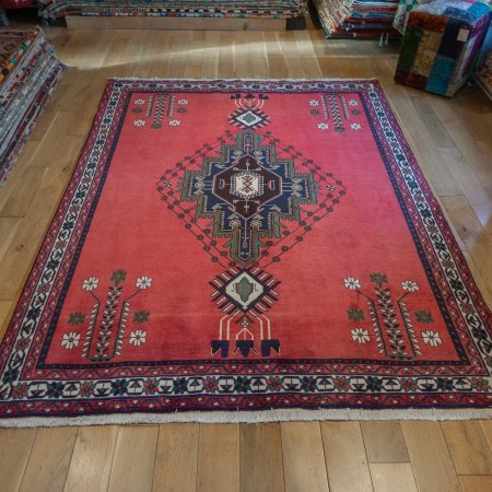 Hand-Knotted Sirjand Rug From Iran (Persian)