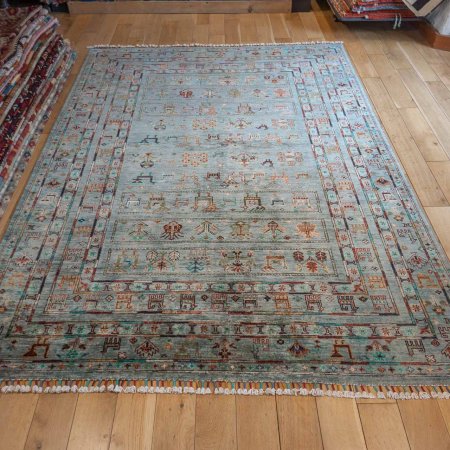 Hand-Knotted Khorjin Rug From Afghanistan