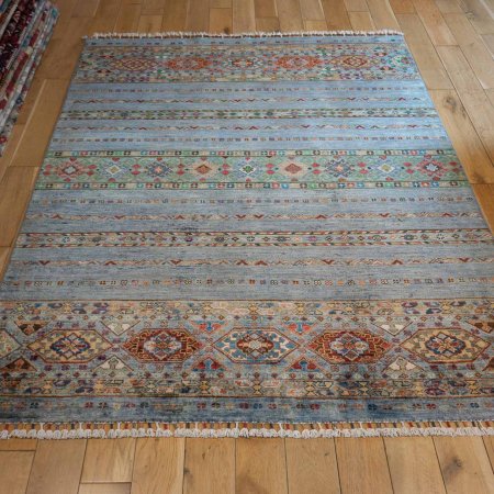 Hand-Knotted Khorjin Rug From Afghanistan