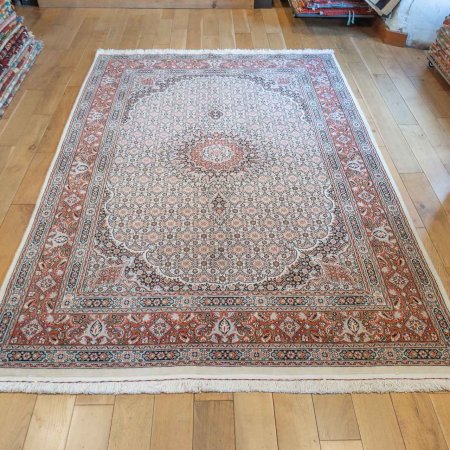 Hand-Knotted Moud Rug From Iran (Persian)