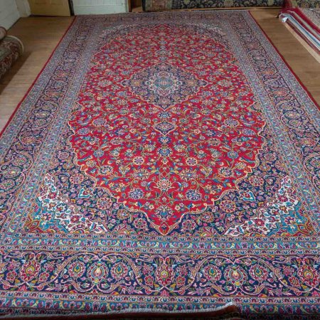 Hand-Knotted Kashan Rug From Iran (Persian)