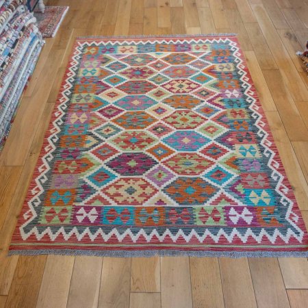 Hand-Made Mazar Kilim From Afghanistan