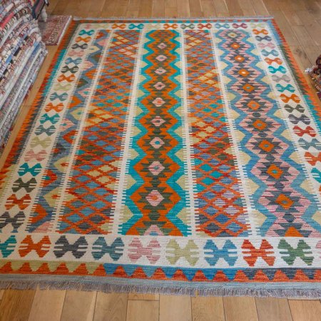 Hand-Made Mazar Kilim From Afghanistan