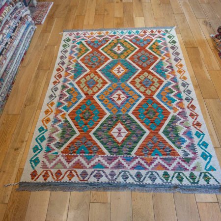 Hand-Made Mazar Kilim From Afghanistan