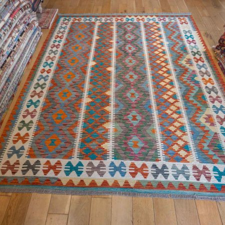 Hand-Made Mazar Kilim From Afghanistan