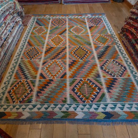 Hand-Made Mazar Kilim From Afghanistan