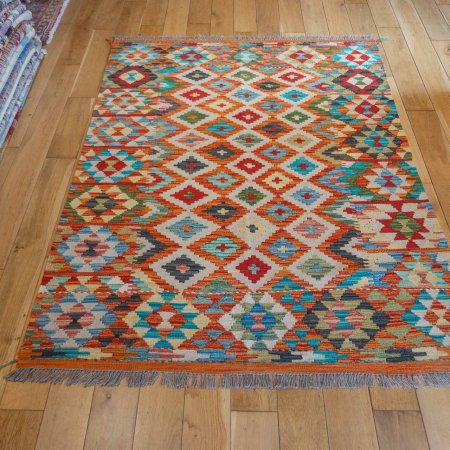 Hand-Made Mazar Kilim From Afghanistan