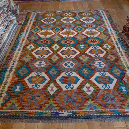 Hand-Made Mazar Kilim From Afghanistan