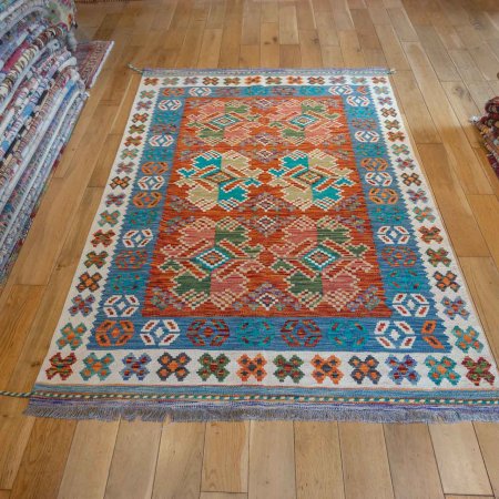 Hand-Made Mazar Kilim From Afghanistan