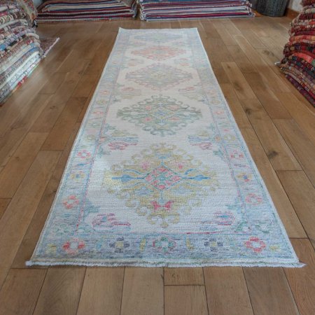 Hand-Knotted Afghan Oushak Rug From Afghanistan