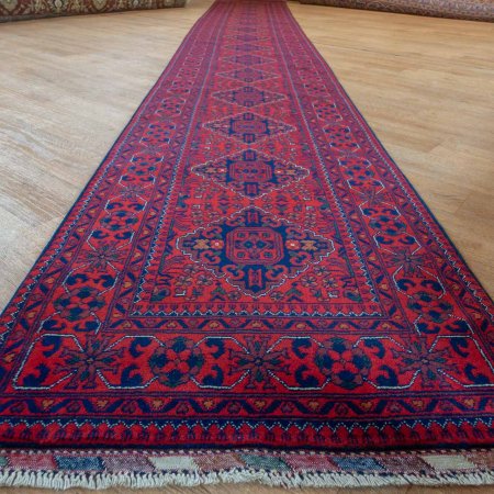 Hand-Knotted Khan Mahomadi Runner From Afghanistan