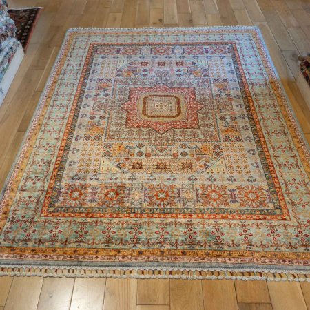 Hand-Knotted Fine Mamluk Rug From Afghanistan