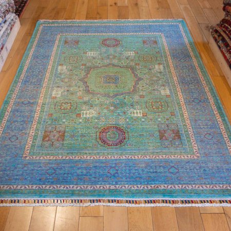 Hand-Knotted Fine Mamluk Rug From Afghanistan