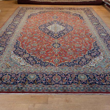 Hand-Knotted Kashan Rug From Iran (Persian)