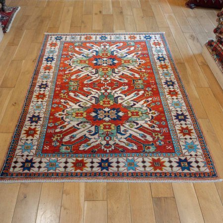 Hand-Knotted Fine Afghan Rug From Afghanistan