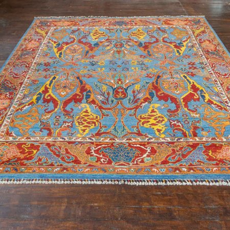 Hand-Knotted William Morris Design Rug From Afghanistan