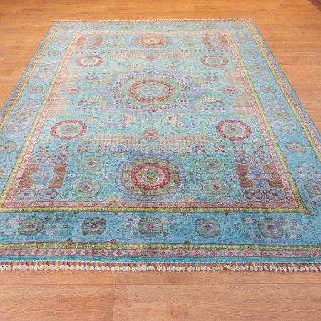 Hand-Knotted Fine Mamluk Rug From Afghanistan