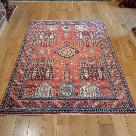 Hand-Knotted Waziri Rug From Afghanistan