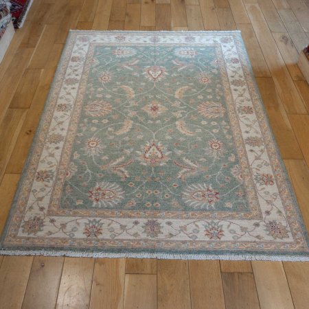 Hand-Knotted Ziegler Rug From Afghanistan