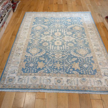 Hand-Knotted Ziegler Rug From Afghanistan