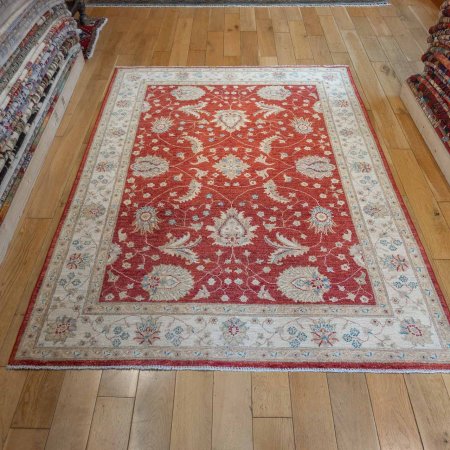 Hand-Knotted Ziegler Rug From Afghanistan