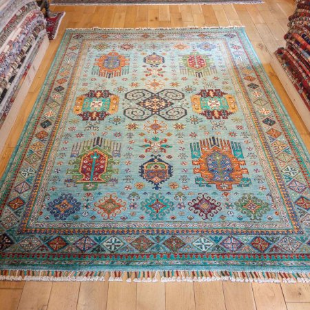 Hand-Knotted Waziri Rug From Afghanistan