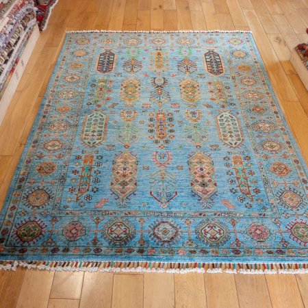 Hand-Knotted Waziri Rug From Afghanistan