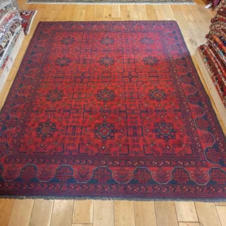 Hand-Knotted Khan Mahomadi Rug From Afghanistan