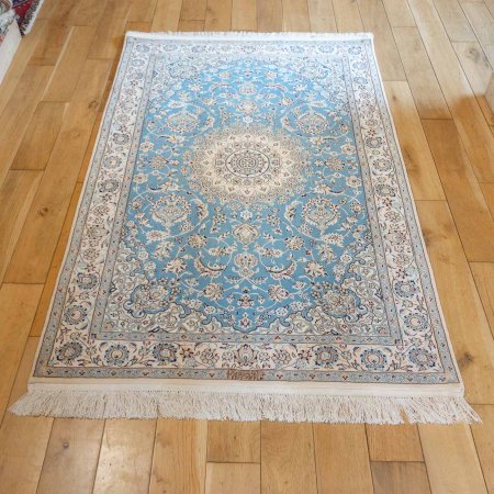 Hand-Knotted Nain Rug From Iran (Persian)