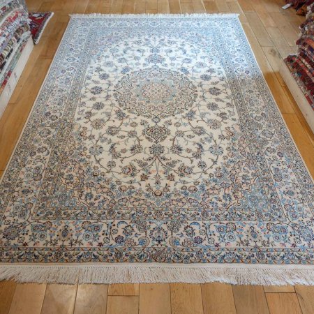 Hand-Knotted Nain Rug From Iran (Persian)