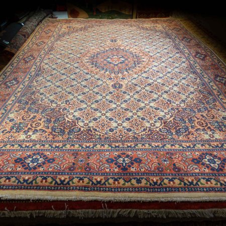 Hand-Knotted Moud Rug From Iran (Persian)