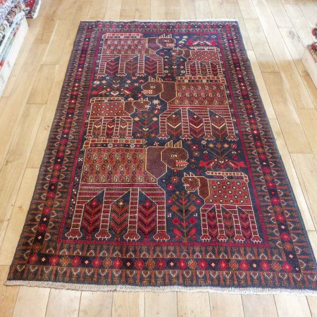 Hand-Knotted Beluch Rug From Afghanistan