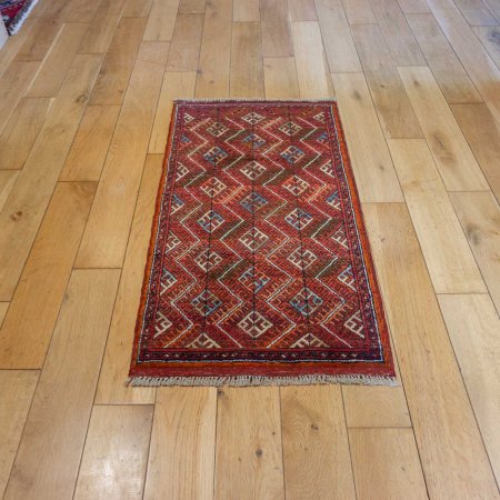 Hand-Knotted Chubi Rug From Afghanistan
