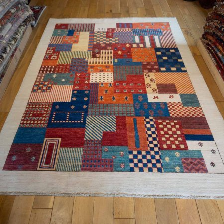 Hand-Knotted Loribaft Rug From Afghanistan