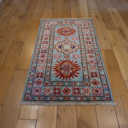 Hand-Knotted Kazak Rug From Afghanistan
