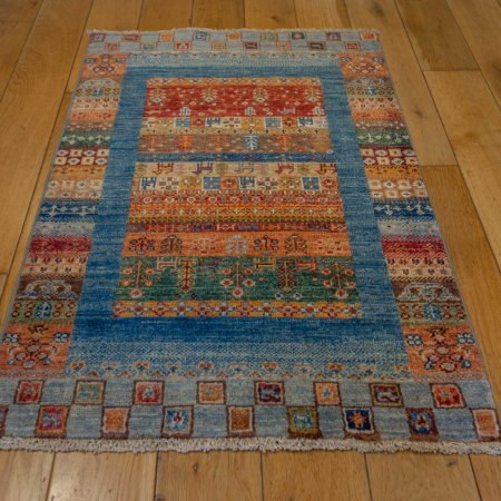 Hand-Knotted Loribaft Rug From Afghanistan