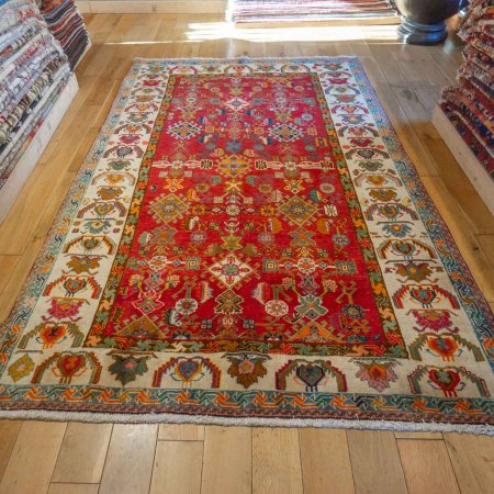 Hand-Knotted Qashgai Rug From Iran (Persian)