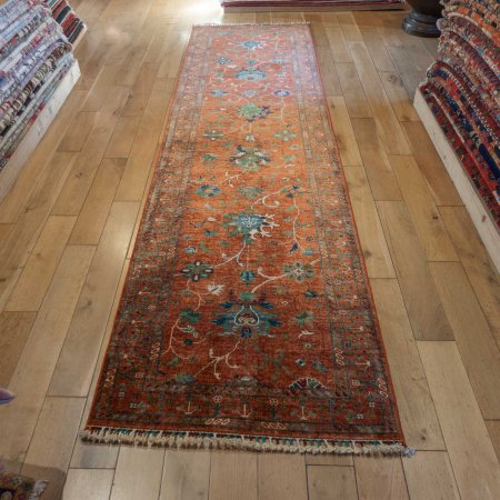 Hand-Knotted Sultanabad Runner From Afghanistan