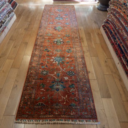 Hand-Knotted Sultanabad Runner From Afghanistan