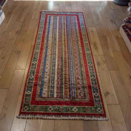 Hand-Knotted Khorjin Runner From Afghanistan