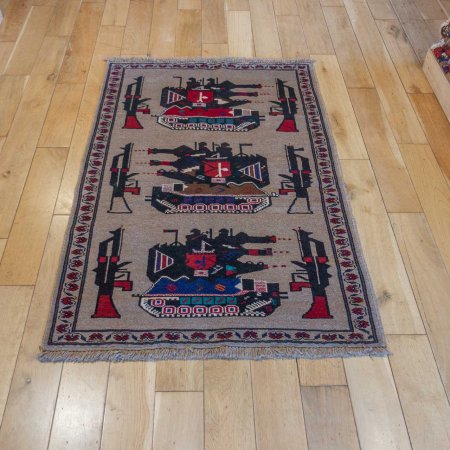 Hand-Knotted Baluch War Rug From Afghanistan