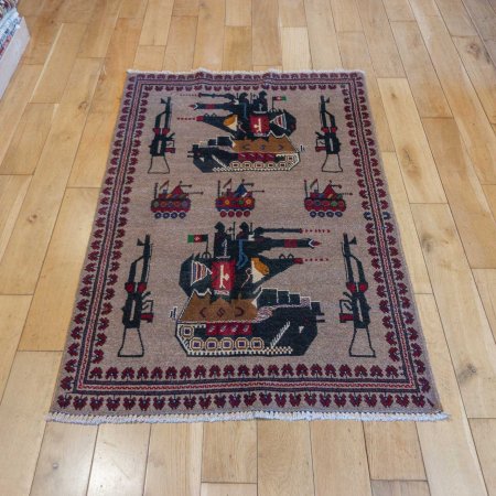 Hand-Knotted Baluch War Rug From Afghanistan