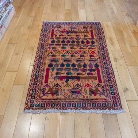 Hand-Knotted Baluch War Rug From Afghanistan