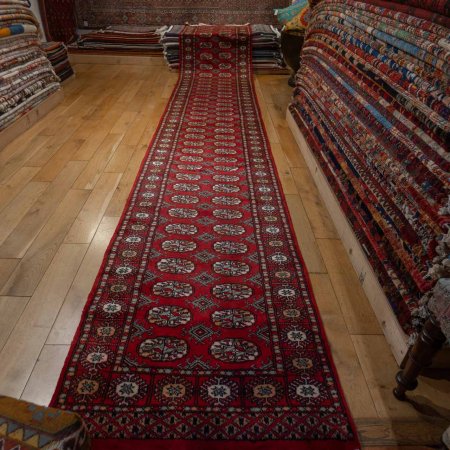 Hand-Knotted Bokhara Runner From Pakistan