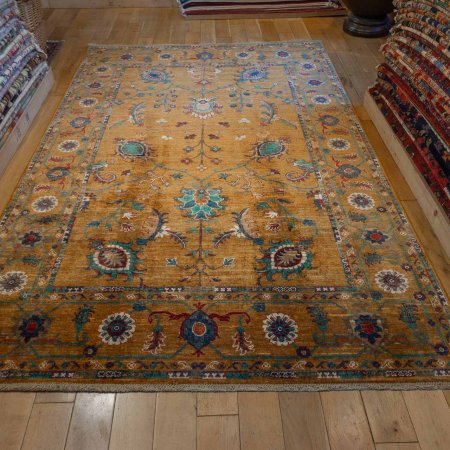Hand-Knotted Sultanabad Rug From Afghanistan
