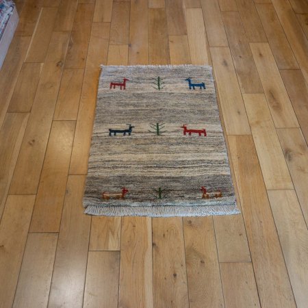 Hand-Knotted Gabbeh Rug From Iran (Persian)