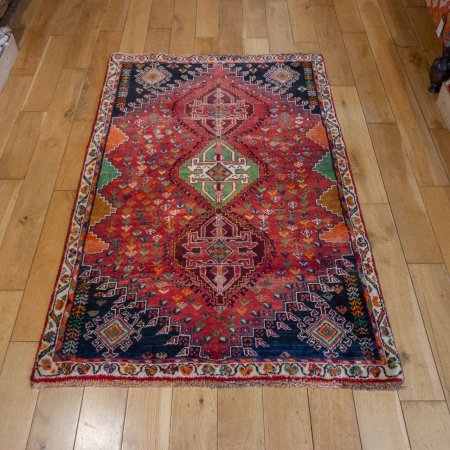 Hand-Knotted Qashgai Rug From Iran (Persian)