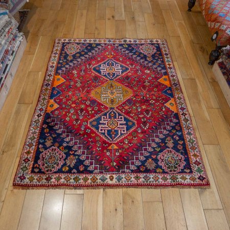 Hand-Knotted Qashgai Rug From Iran (Persian)