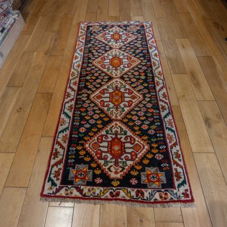 Hand-Knotted Qashgai Runner From Iran (Persian)