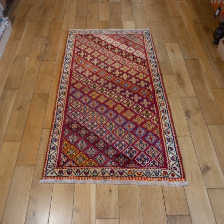 Hand-Knotted Qashgai Runner From Iran (Persian)